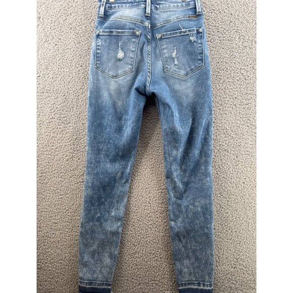 KanCan High-Waisted Distressed Skinny Jeans With Button Fly Size 24 - Picture 3 of 11
